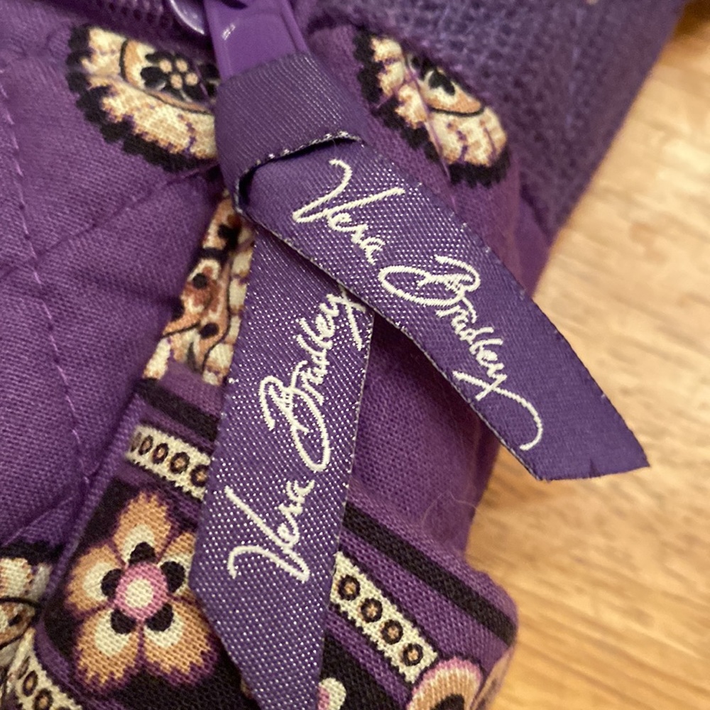 Vera Bradley messenger bag purple paisley design very nice lots of pockets nice - Picture 10 of 16